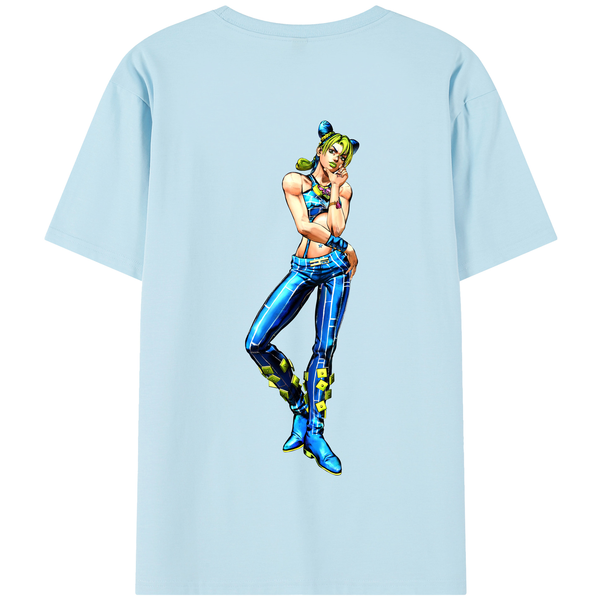 （画像用） "ジョジョの奇妙な冒険 くうじょう ジョリーン JoJo's Bizarre Adventure Jolyne Cujoh " 綿100％半袖Tシャツ（背面プリント）